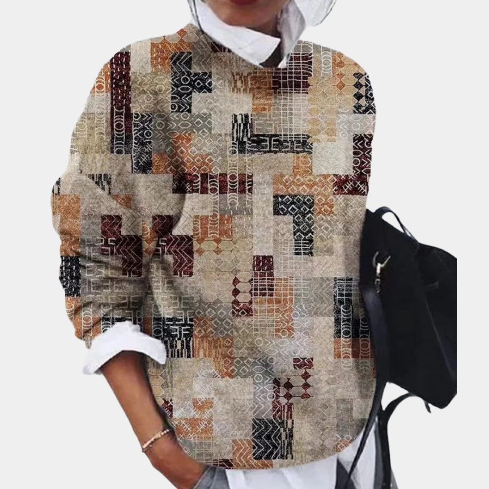 Elena | Dames wintertrui met grafische print