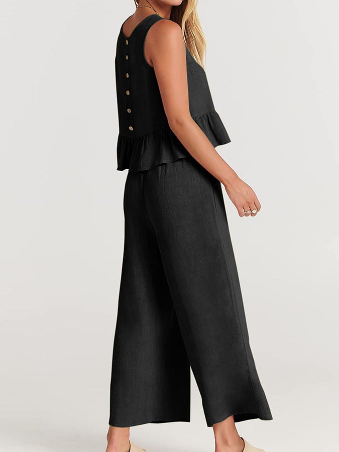 Lize - Dames Elegante Set - Tweedelige Outfit met Ruches Details