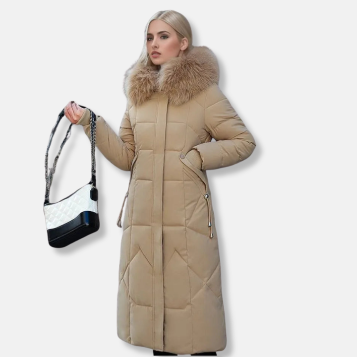 Mariot | Lange pufferjas met gewatteerd design voor dames