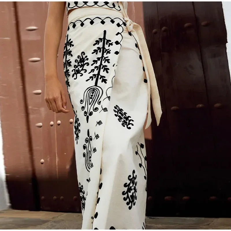 Mara - Dames Crop Top en Rok Set - Trendy Tweedelige Combinatie