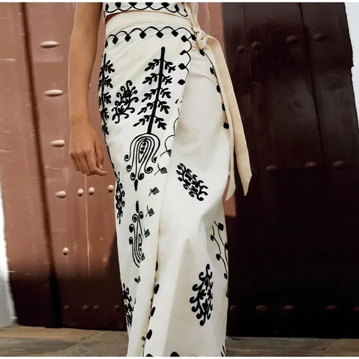Mara - Dames Crop Top en Rok Set - Trendy Tweedelige Combinatie