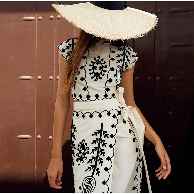 Mara - Dames Crop Top en Rok Set - Trendy Tweedelige Combinatie