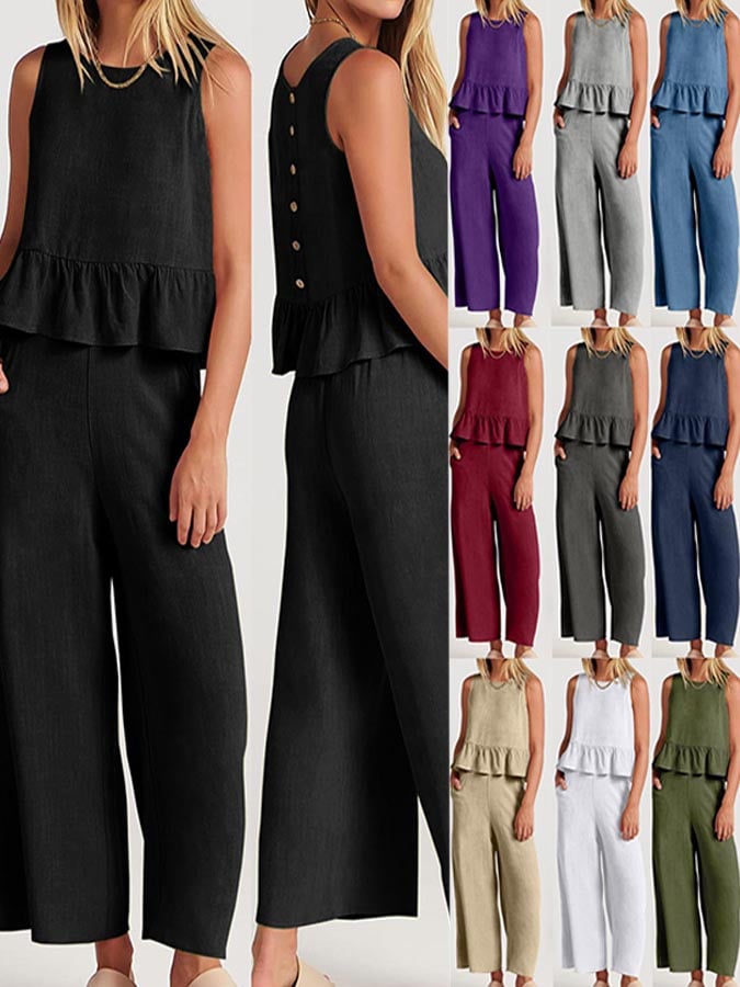 Lize - Dames Elegante Set - Tweedelige Outfit met Ruches Details