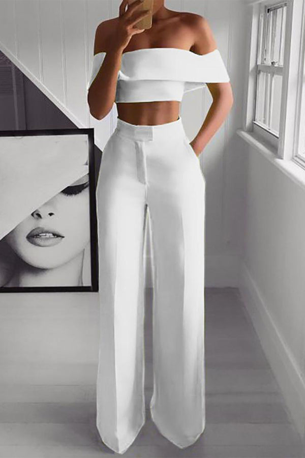 Eva - Dames Off-Shoulder Tweedelige Set - Mouwloos voor een Elegante Look