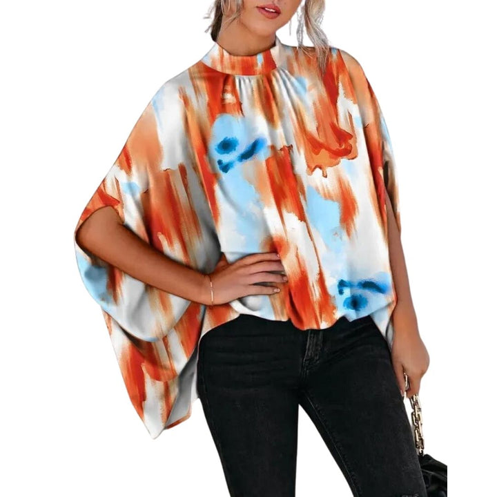 Isabeau Dames Elegante Blouse – Hoge kraag met luxe patroon, stijlvol en verfijnd