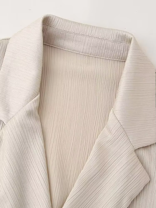 Anouk - Dames Beige Casual Losse Tweedelige Set - Comfortabel en Veelzijdig