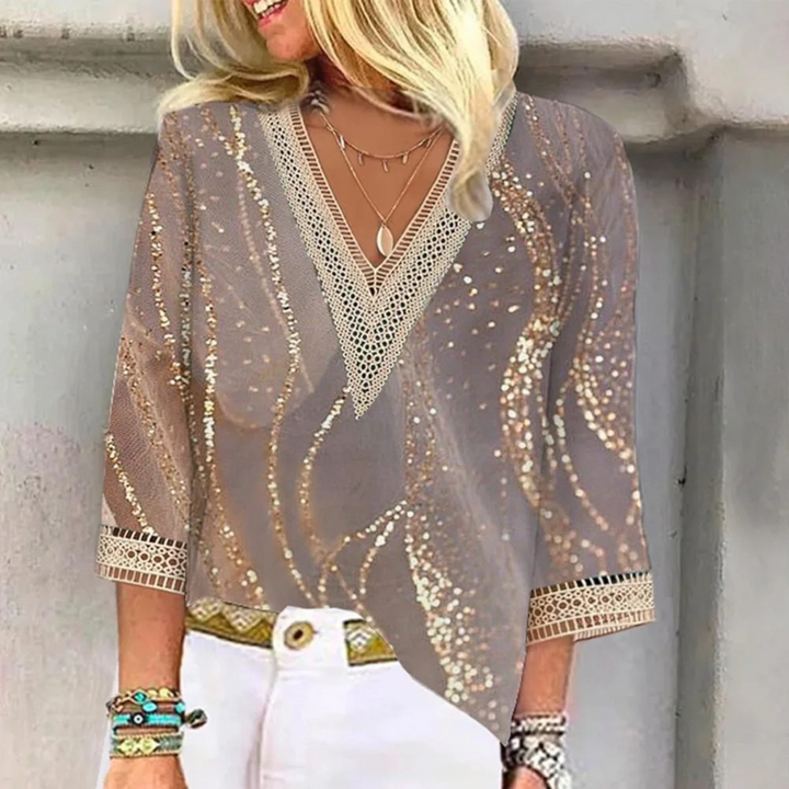Naomi - Dames Blouse - V-hals voor een Elegante Uitstraling