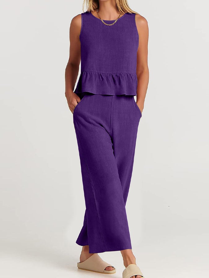 Lize - Dames Elegante Set - Tweedelige Outfit met Ruches Details