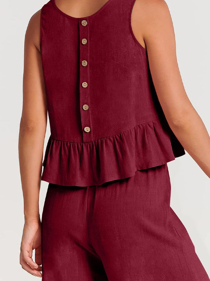 Lize - Dames Elegante Set - Tweedelige Outfit met Ruches Details