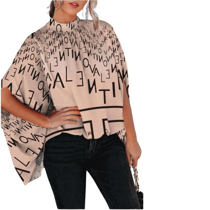 Isabeau Dames Elegante Blouse – Hoge kraag met luxe patroon, stijlvol en verfijnd