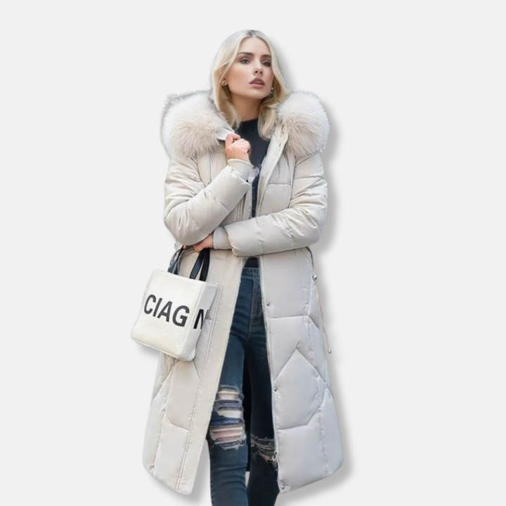 Mariot | Lange pufferjas met gewatteerd design voor dames