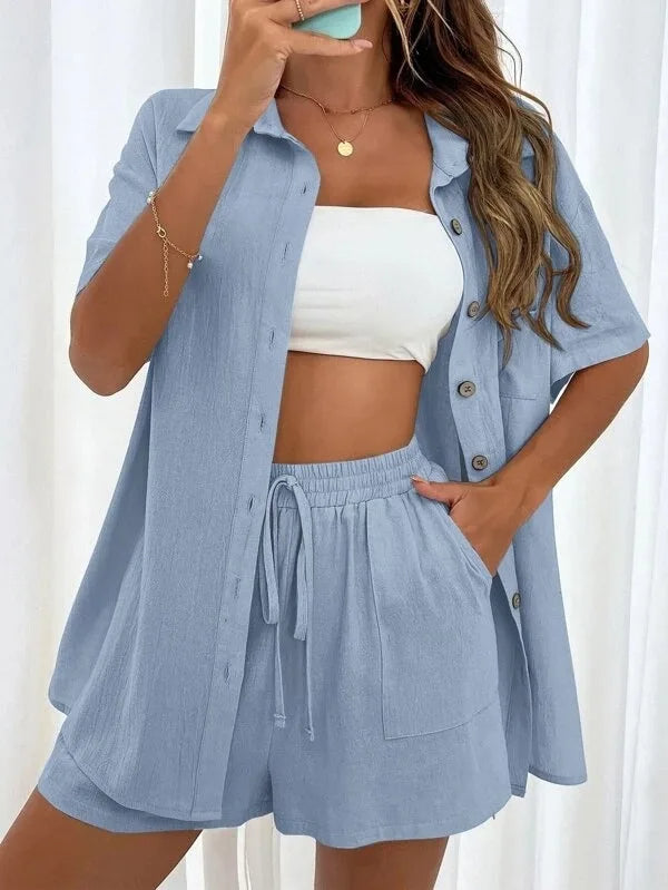 Elena - Dames Stijlvolle Zomerse Kledingset - Elegante en Luchtige Outfit
