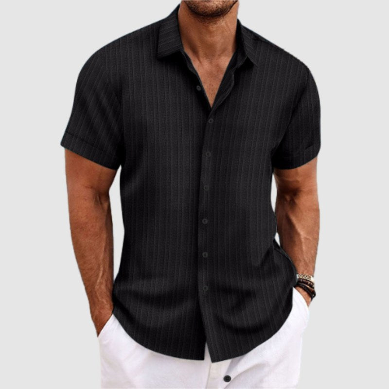 Heren overhemd korte mouw loose fit – Ademend en comfortabel voor een relaxte zomerse stijl