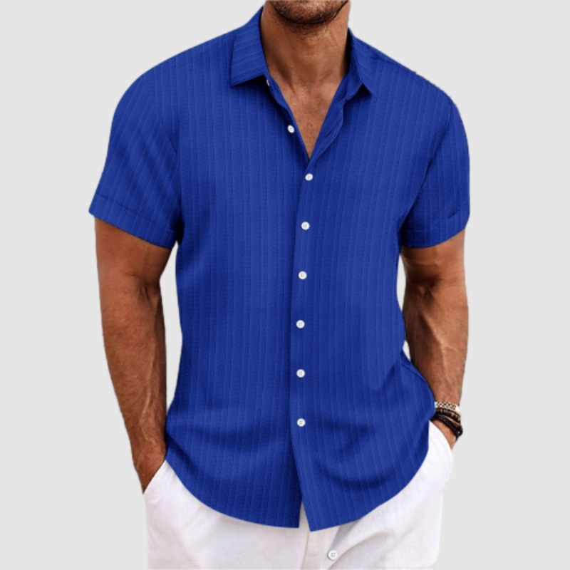 Heren overhemd korte mouw loose fit – Ademend en comfortabel voor een relaxte zomerse stijl