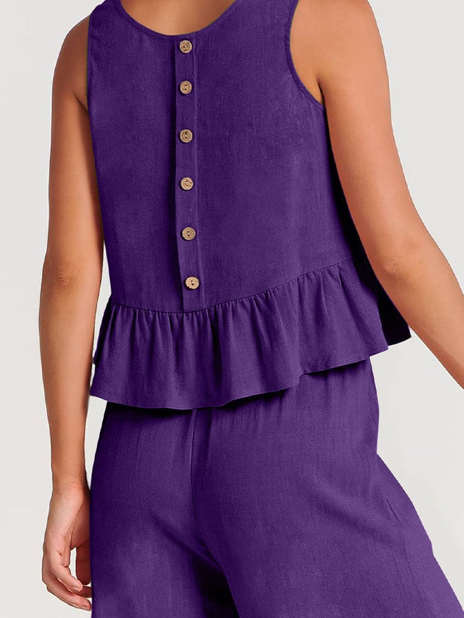 Lize - Dames Elegante Set - Tweedelige Outfit met Ruches Details