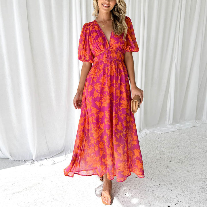 Anika - Dames Maxi Jurk met V-Hals
