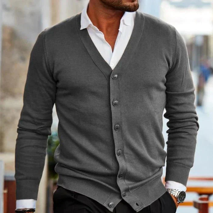 Marc | Zacht duurzaam katoenen herfst cardigan voor heren met casual elegant ontwerp