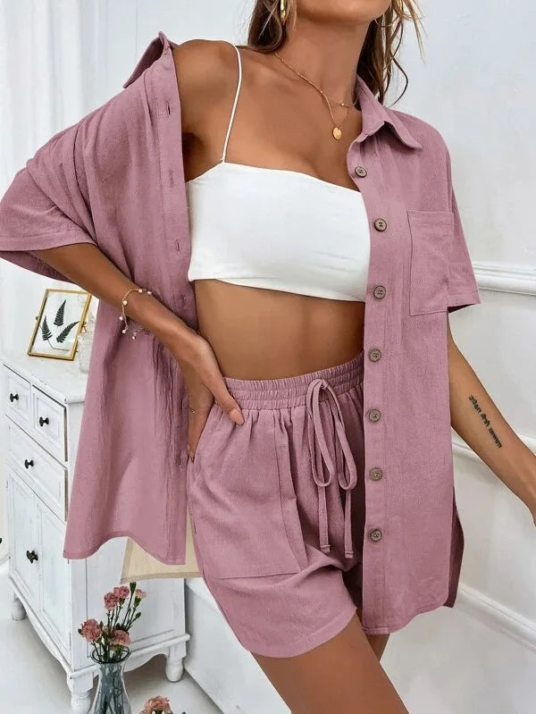 Elena - Dames Stijlvolle Zomerse Kledingset - Elegante en Luchtige Outfit
