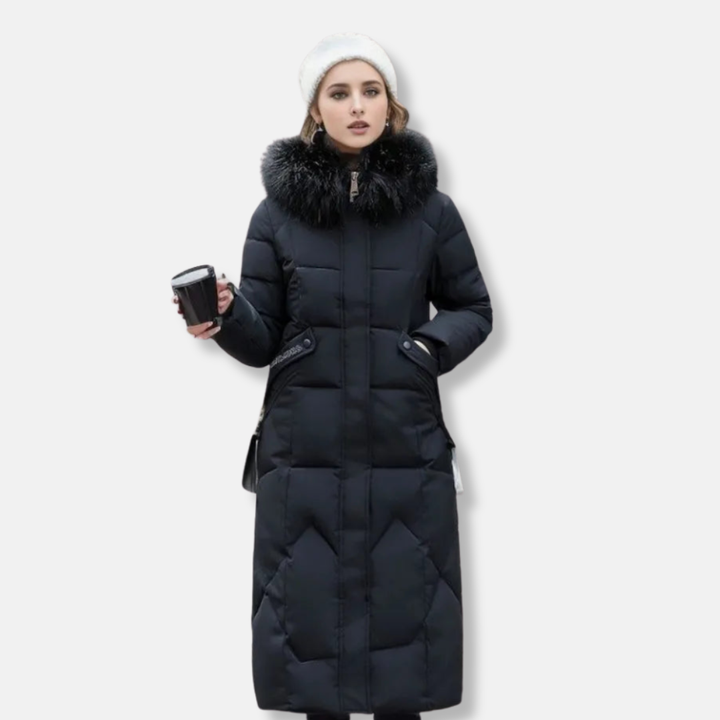Mariot | Lange pufferjas met gewatteerd design voor dames
