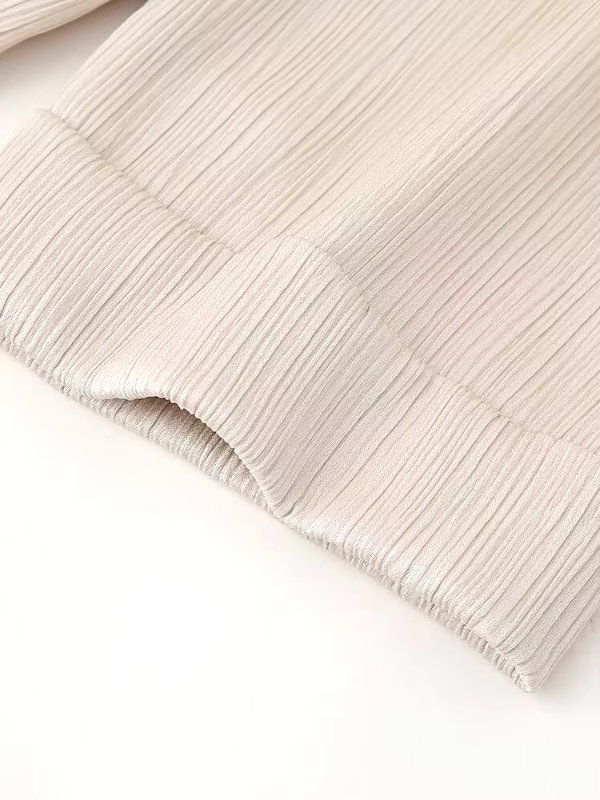 Anouk - Dames Beige Casual Losse Tweedelige Set - Comfortabel en Veelzijdig