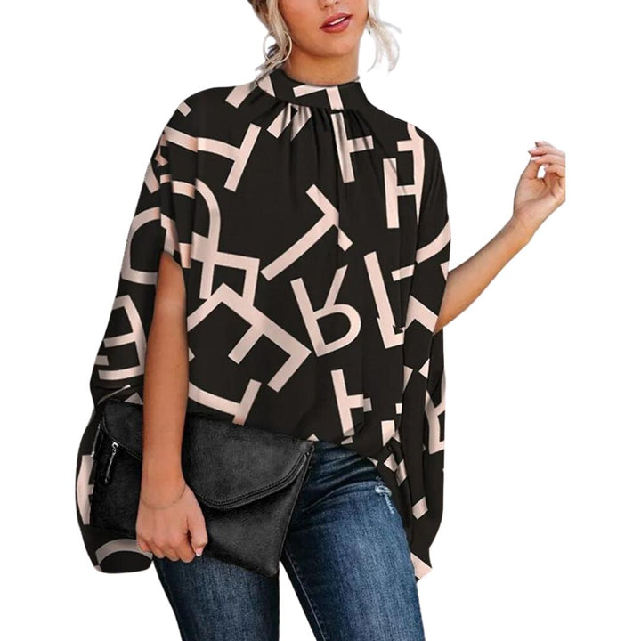 Isabeau Dames Elegante Blouse – Hoge kraag met luxe patroon, stijlvol en verfijnd