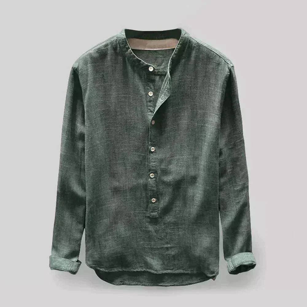 Noah | Herfst overhemd voor heren met minimalistische kraag