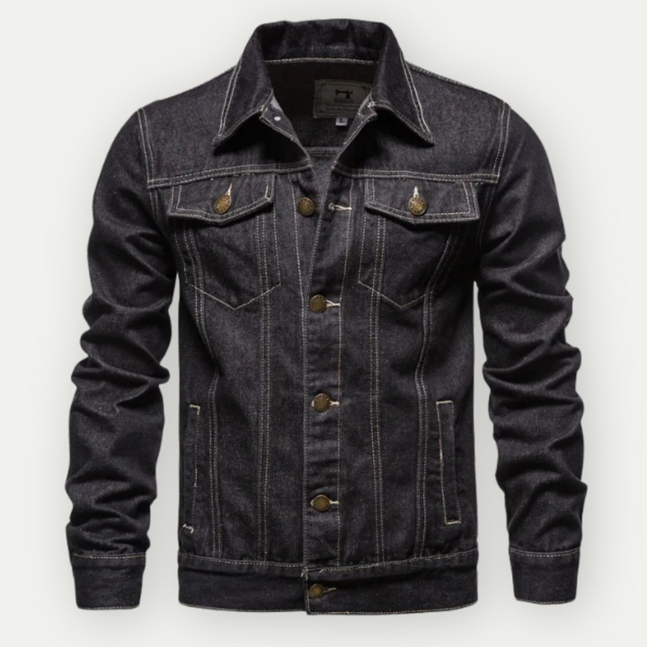 Damian | Robuust denim herfstjack voor heren met klassieke truckerstijl