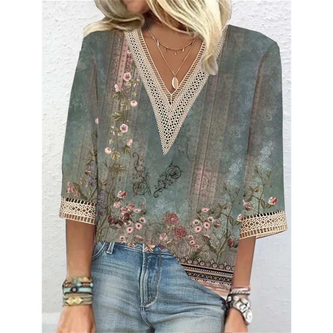 Naomi - Dames Blouse - V-hals voor een Elegante Uitstraling