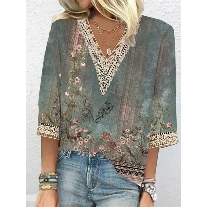 Naomi - Dames Blouse - V-hals voor een Elegante Uitstraling