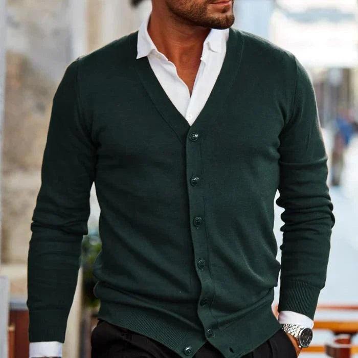 Marc | Zacht duurzaam katoenen herfst cardigan voor heren met casual elegant ontwerp
