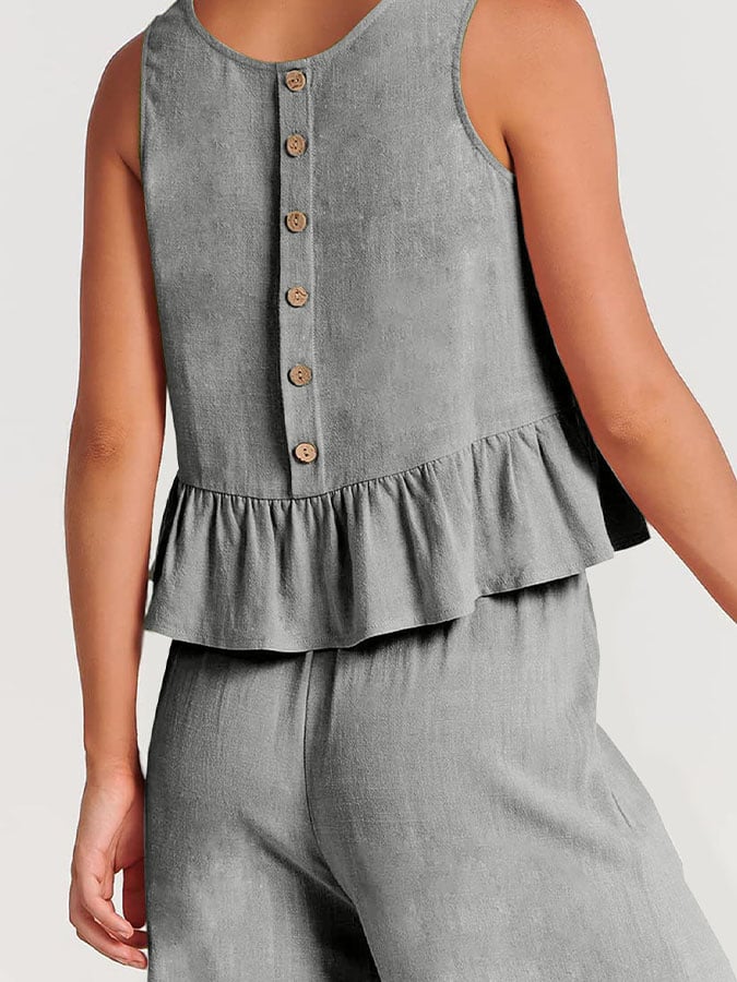 Lize - Dames Elegante Set - Tweedelige Outfit met Ruches Details