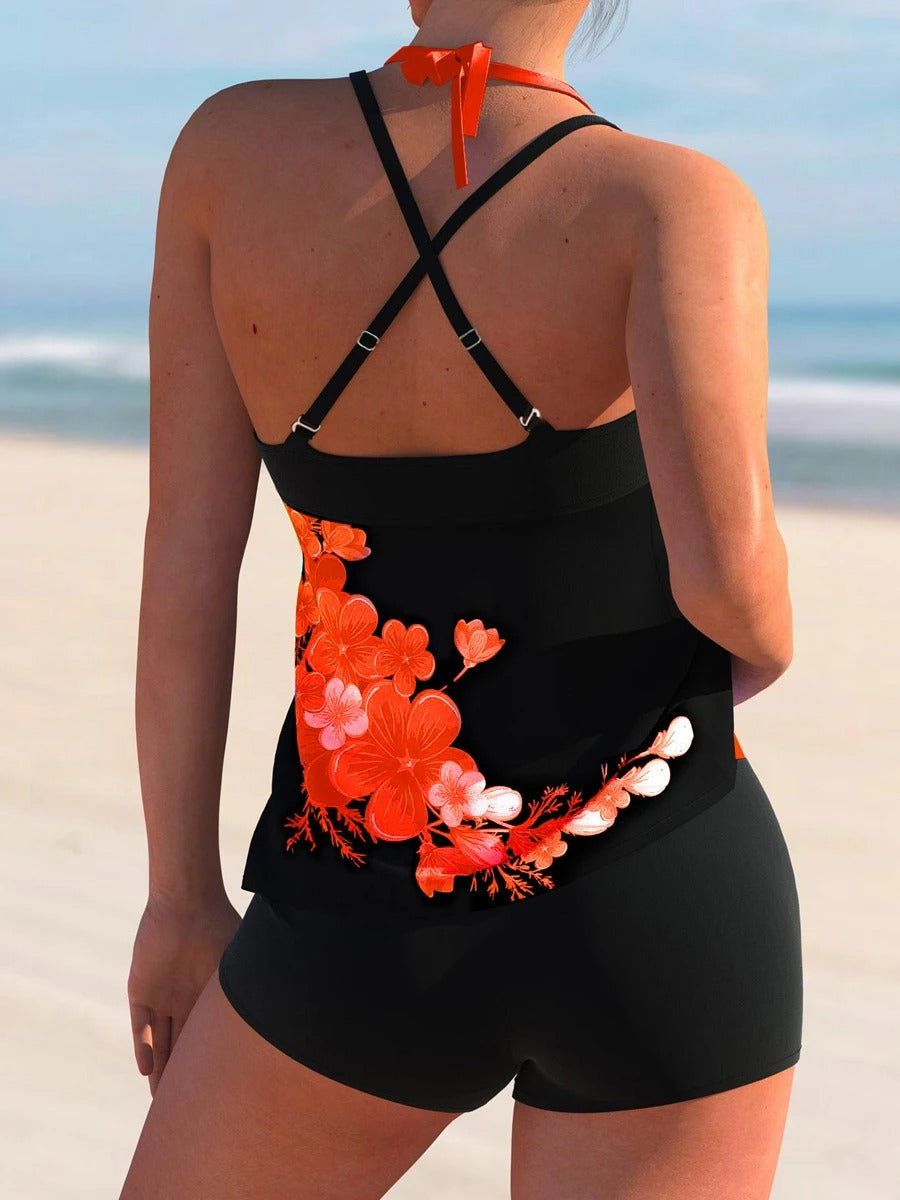 Amelia - Dames Tankini - Dubbele Band en Unieke Print