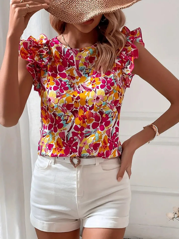 Yasmin - Dames Zomerse Blouse - Kleurrijk en Luchtig Design