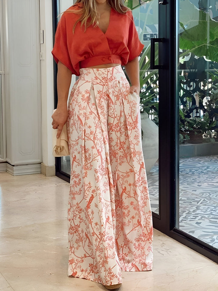 Noëlle - Dames Tweedelige Set - Zomers Design met Luchtige Stof