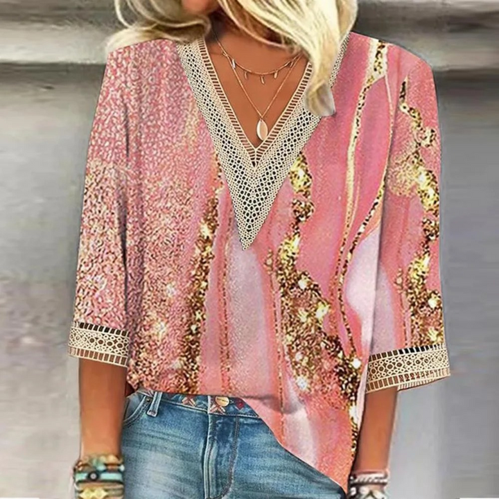 Naomi - Dames Blouse - V-hals voor een Elegante Uitstraling