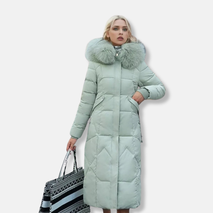 Mariot | Lange pufferjas met gewatteerd design voor dames
