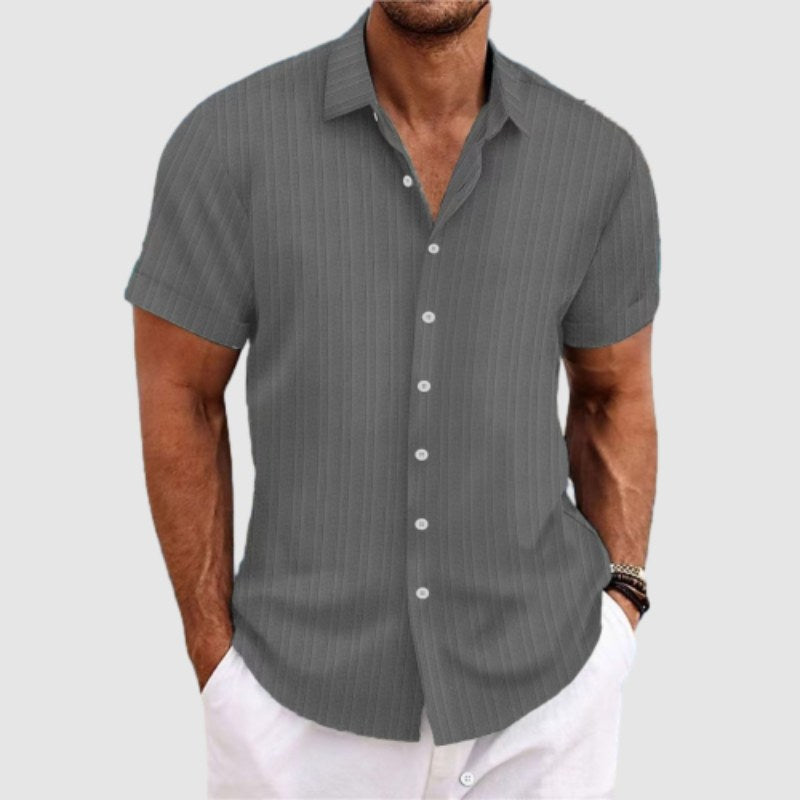 Heren overhemd korte mouw loose fit – Ademend en comfortabel voor een relaxte zomerse stijl