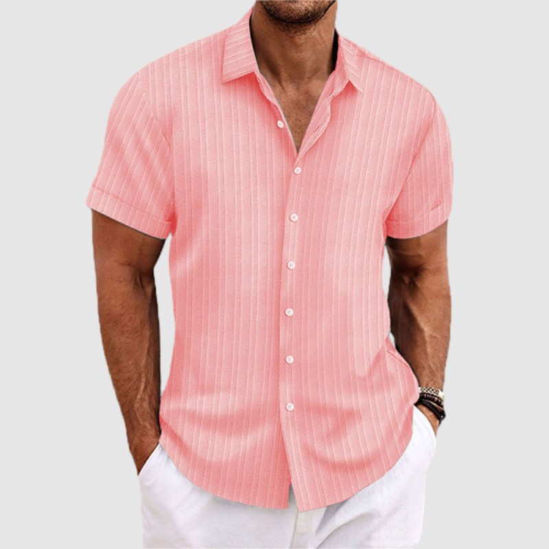 Heren overhemd korte mouw loose fit – Ademend en comfortabel voor een relaxte zomerse stijl