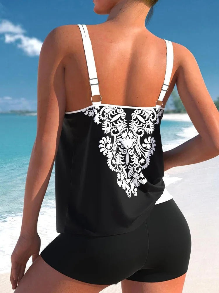 Noa - Dames Tankini - Bloemenprint en Zomers Design