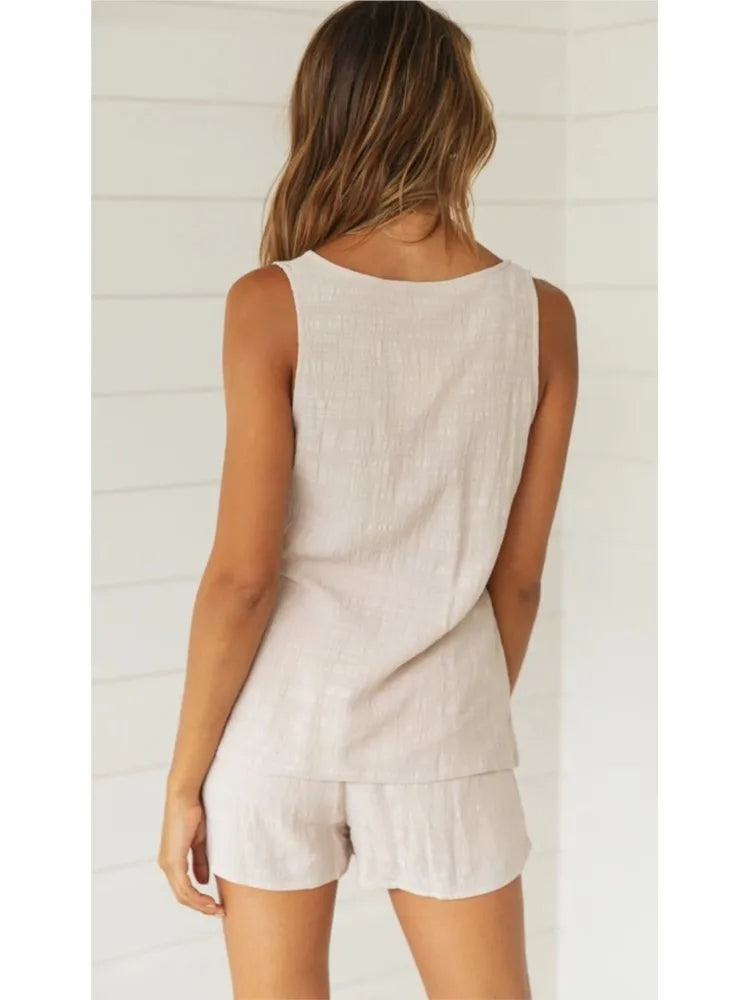 Renée - Dames V-hals Top en Shorts Set - Comfortabel en Trendy