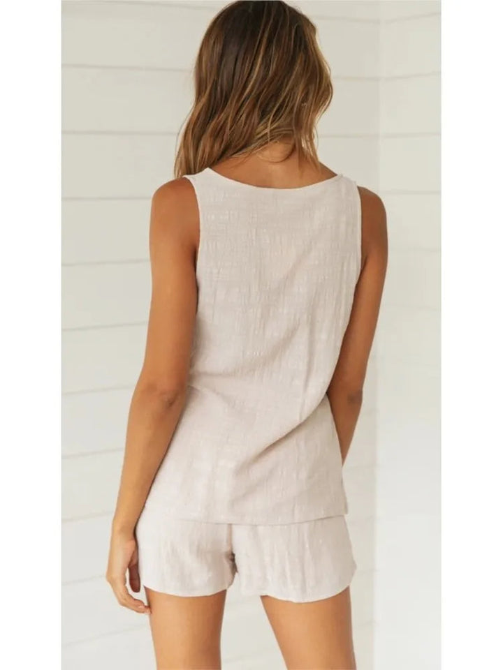 Renée - Dames V-hals Top en Shorts Set - Comfortabel en Trendy