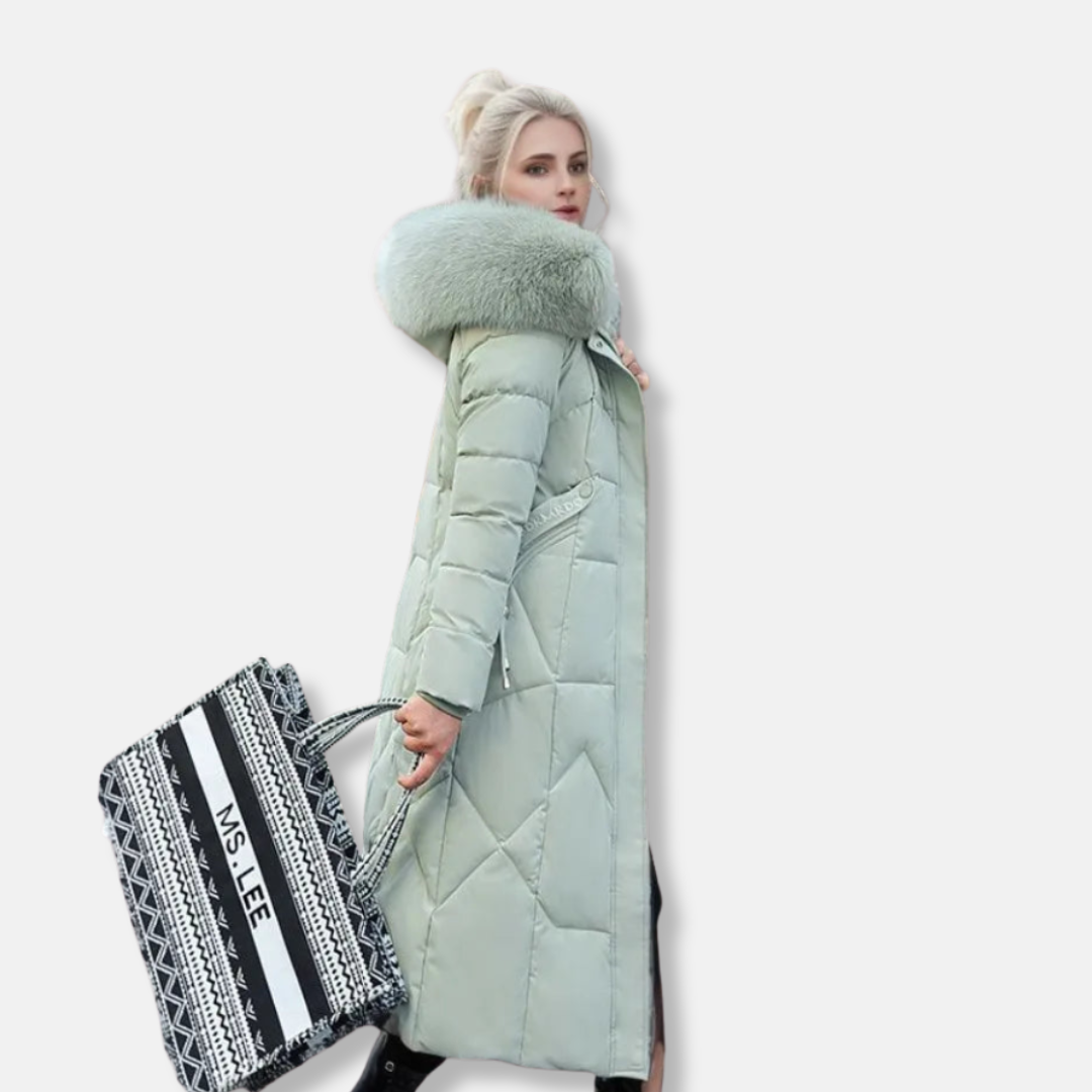 Mariot | Lange pufferjas met gewatteerd design voor dames