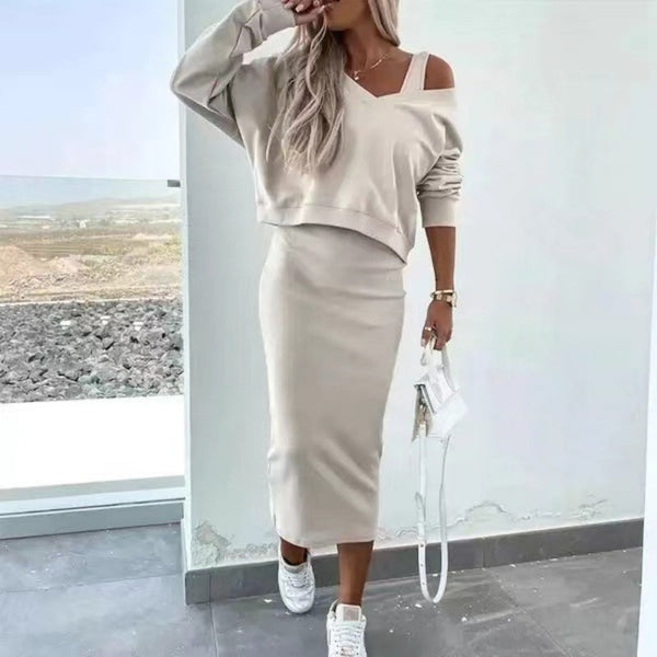 Marisol - Dames Jurk en Losse Trui Set - Vrouwelijke Stijl met Comfortabele Pasvorm