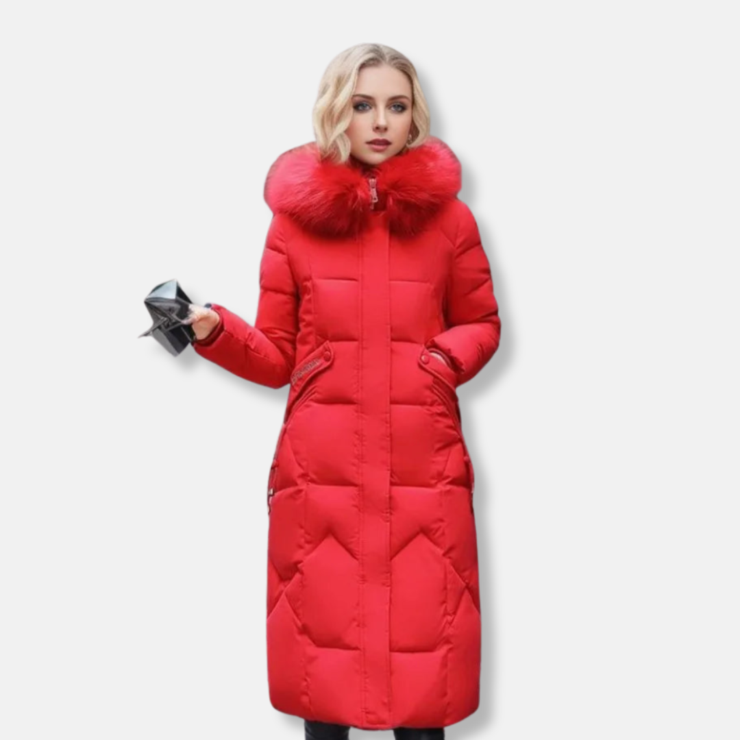 Mariot | Lange pufferjas met gewatteerd design voor dames