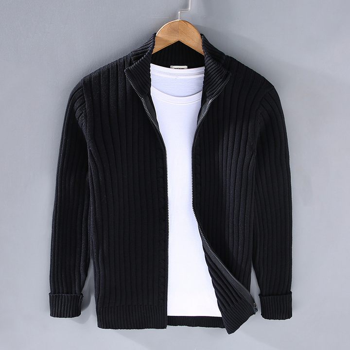 Émile | Handgemaakte ademende katoenen herfst cardigan voor heren met elegante afwerking en moderne pasvorm