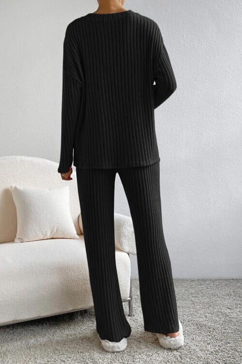 Elena - Dames V-hals Top en Broek Set - Elegante Look met Comfort