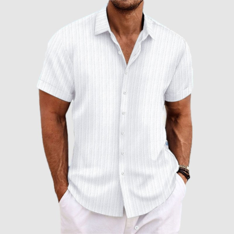 Heren overhemd korte mouw loose fit – Ademend en comfortabel voor een relaxte zomerse stijl