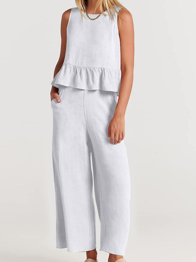 Lize - Dames Elegante Set - Tweedelige Outfit met Ruches Details