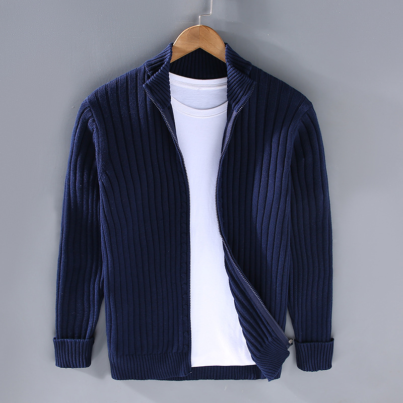 Émile | Handgemaakte ademende katoenen herfst cardigan voor heren met elegante afwerking en moderne pasvorm
