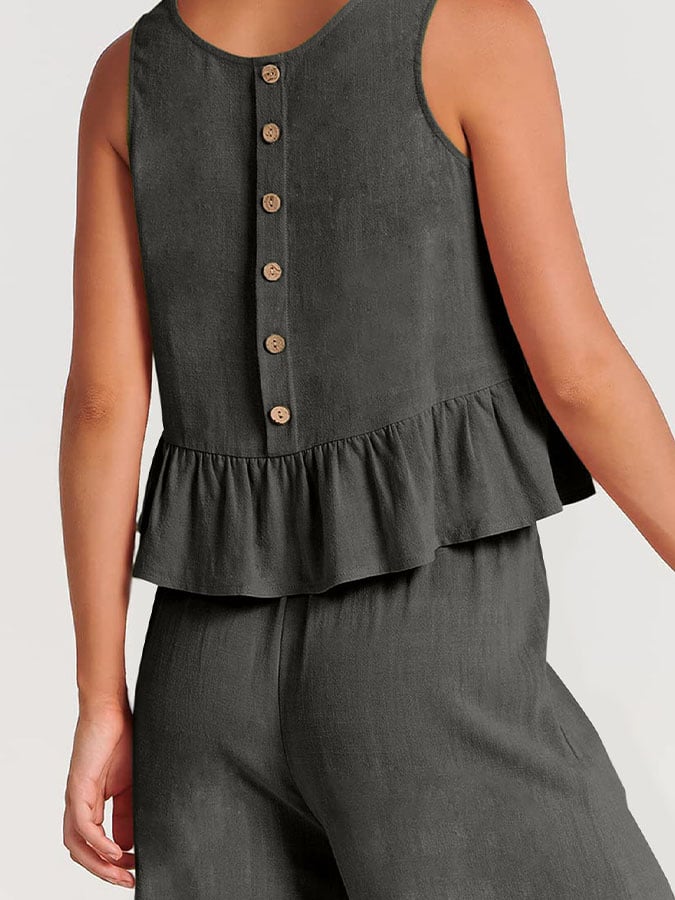 Lize - Dames Elegante Set - Tweedelige Outfit met Ruches Details